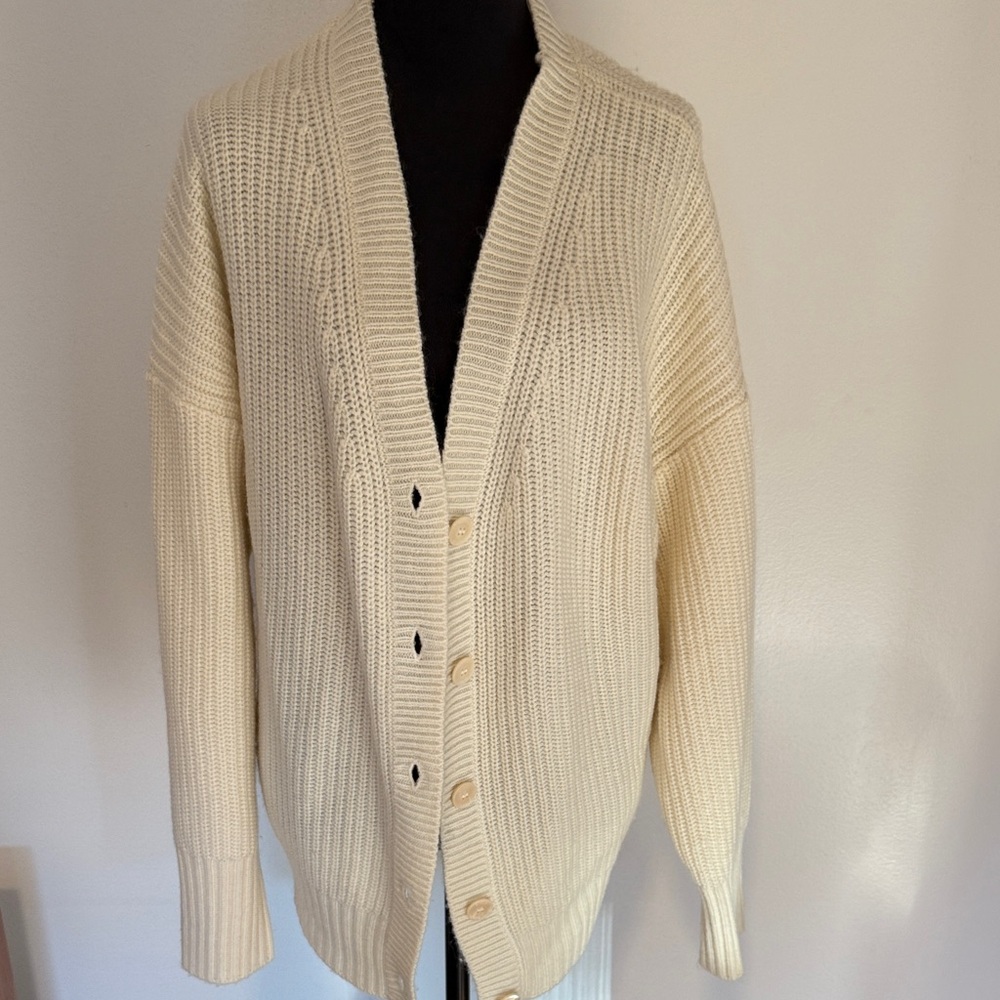 STAUD Cream Women's Cardigan Sweater